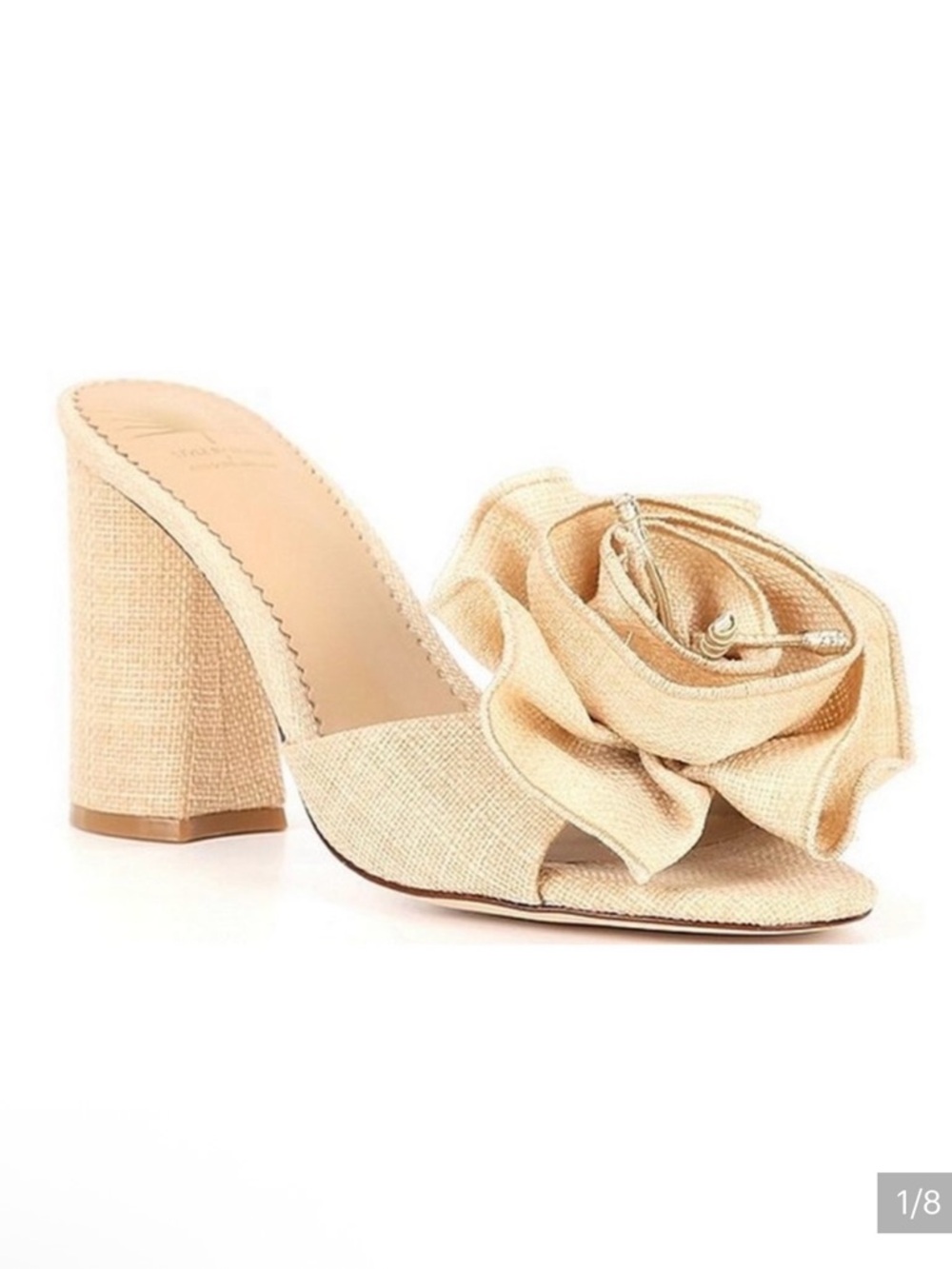ANTONIO MELANI Style by Simmons Floral Rosette Block Heel Mule Heel Sandal $129